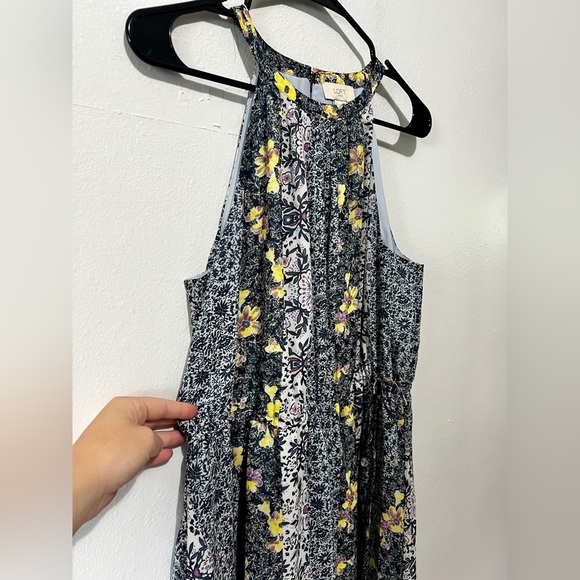 LOFT Tie Waist Floral Paisley Halter Dress - Medium - Picture 6 of 11